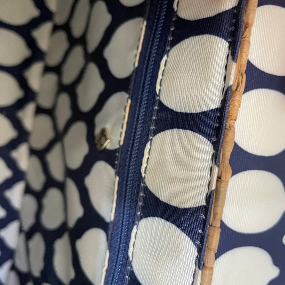 KATE SPADE NEW YORK VIA LIMONI CLARA CROSSBODY IN STRAW AND NAVY BLUE LEATHER - Picture 15 of 16